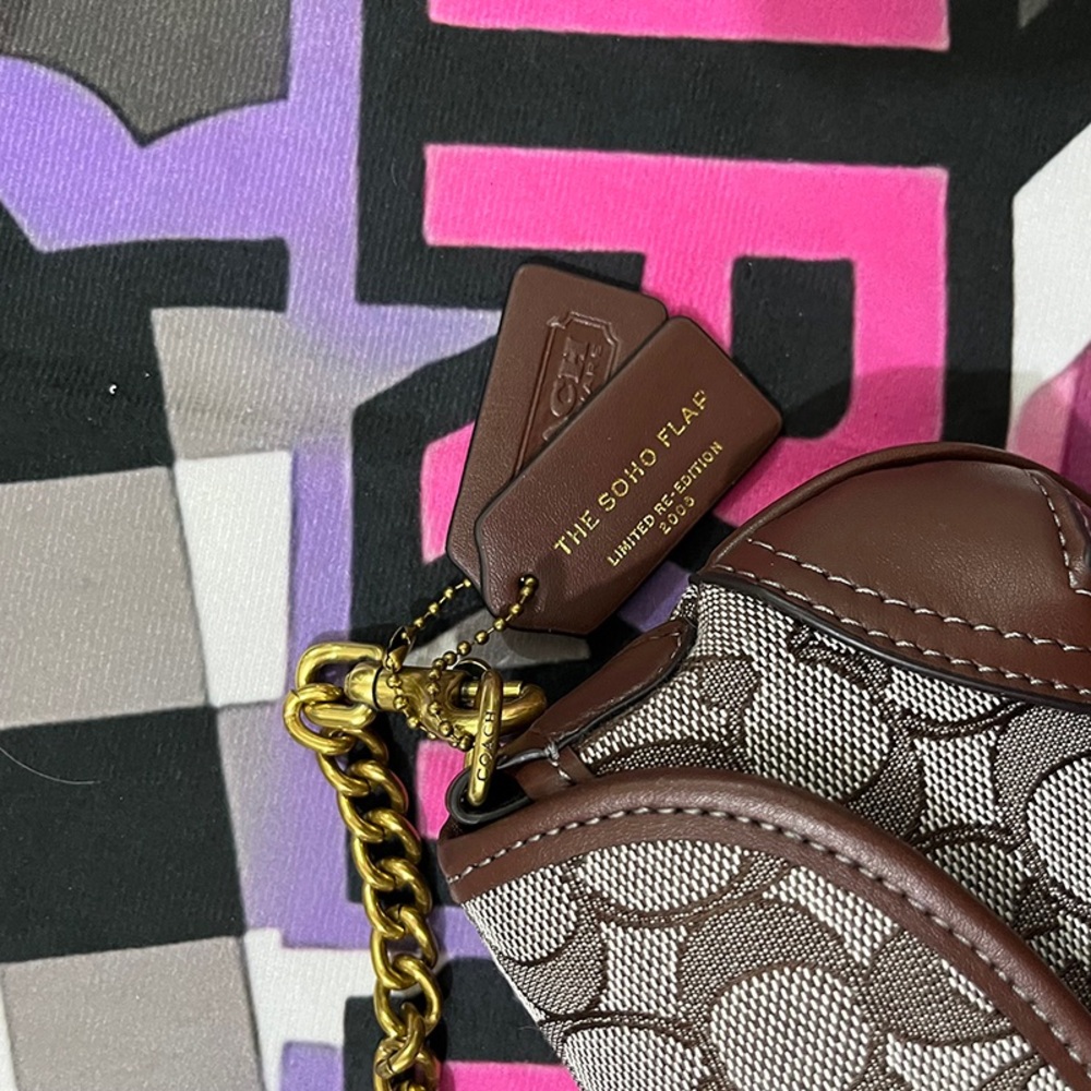 Coach Brown Signature Canvas Saddle Crossbody with Gold Hardware - Picture 3 of 11